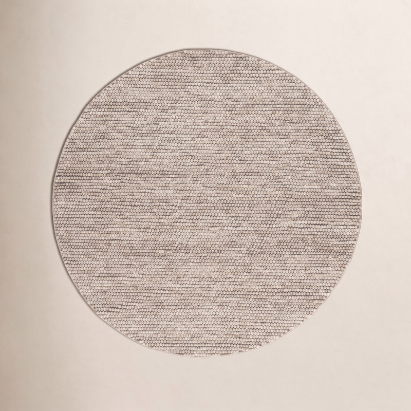 Tapis brun fait à la main Elle, Rond 8 pi