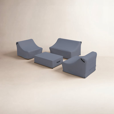 Louise Acacia Outdoor Furniture Covers For 4-Piece Sofa Seating Group