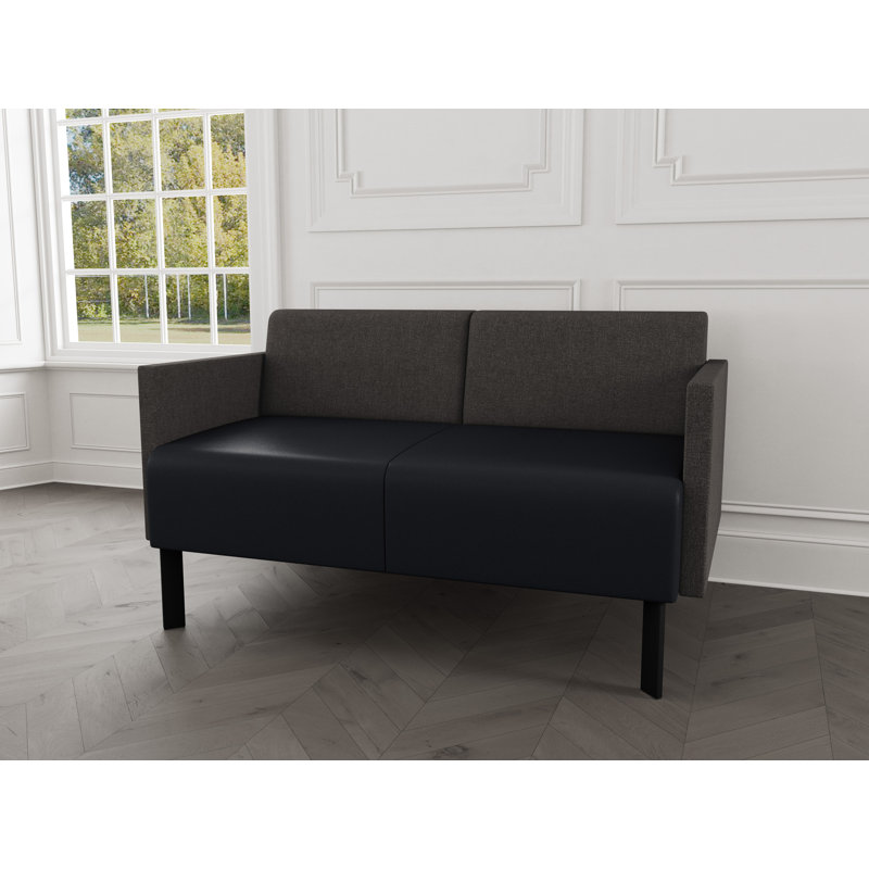Causeuse de réception Luxe Lounge, Acier noir, Fumée Archetype \/ noir Modena
