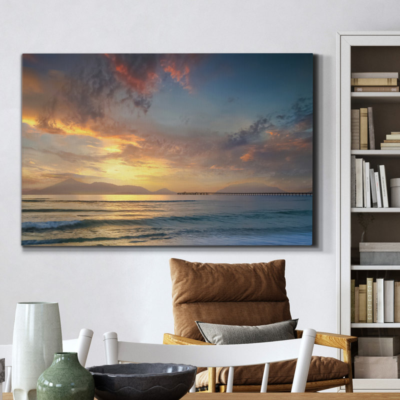 Partage le coucher de soleil - reproduction sur toile tendue, H 48 po x l 32 po x P 1 po
