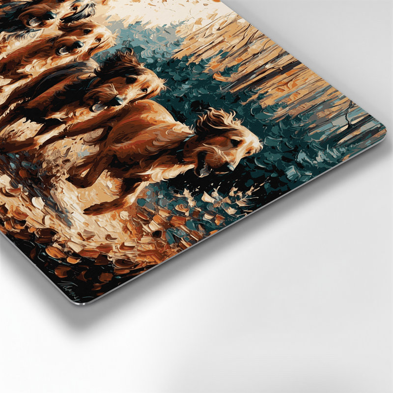 «Dogs Otterhound», art mural en métal brun, H 20 po x l 30 po