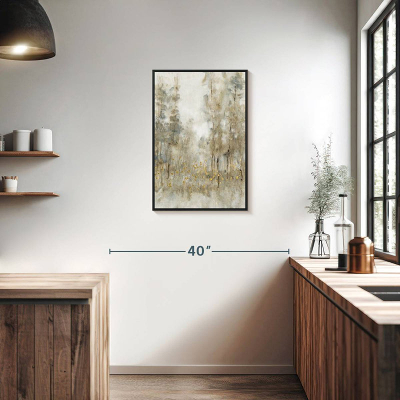 Fourré d'arbres I, Cadre flottant noir, 21 po x 31 po