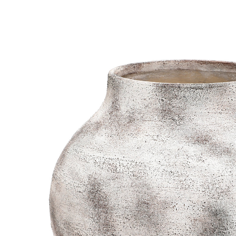 Vase vintage rétro avec poignées, vase décoratif texturé bleu-brun, H 12,4 po x l 11,22 po x P 11,22 po