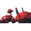 Fleurs tropicales rouges - reproduction encadrée pour la décoration intérieure-53917800-53918613