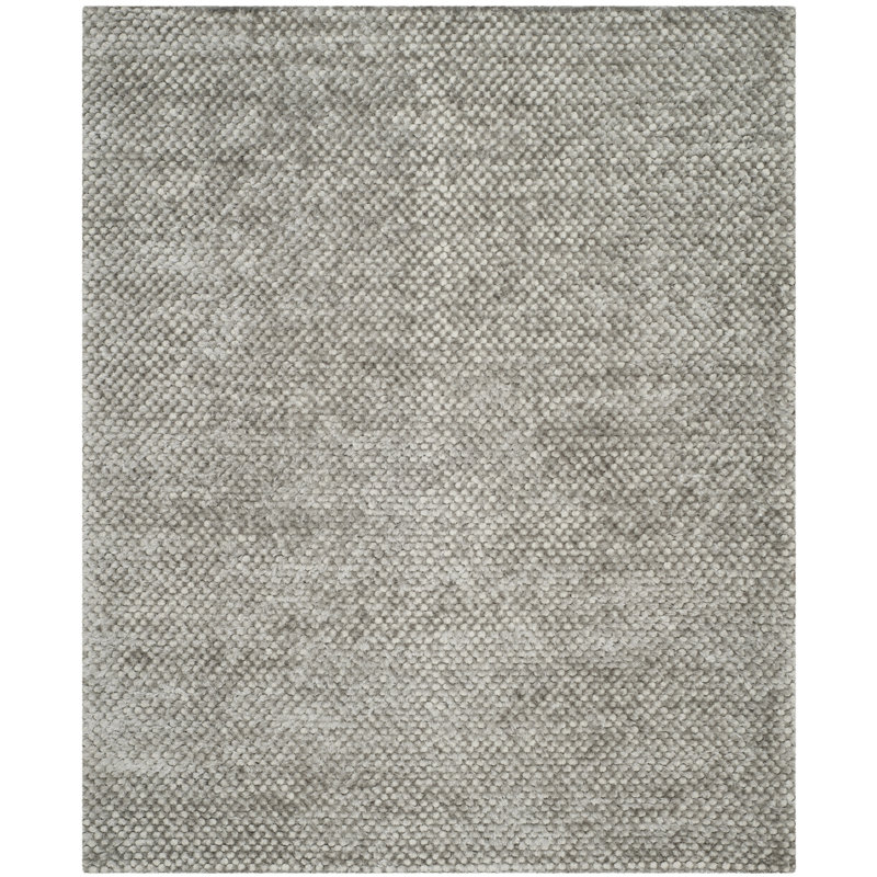 Delane Handwoven Flatweave Silver Area Rug, Rectangle 9' x 12'