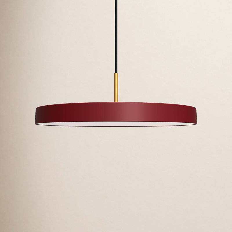 Luminaire suspendu tambour 1 lumière DEL Ivan, Grenat