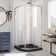 Prime 33" x 74.75" Semi-Frameless Quarter-Round Sliding Shower Enclosure with Base Included