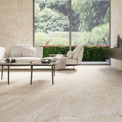 Saturn Crema Matte 24x48 Stone Look Rectified