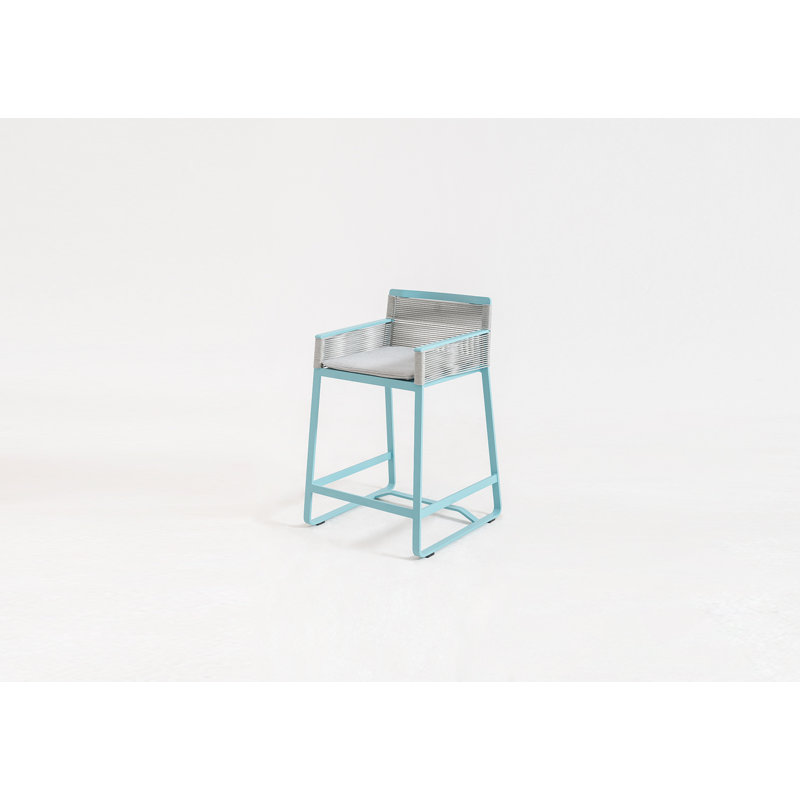 Skin Outdoor Bar Stool, Aqua, Counter Stool (24" Seat Height)