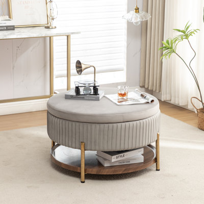 Charyn Upholstered Round Storage Ottoman