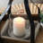 13" Rustic Wood And Metal Candle Lantern