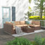 Ensemble de conversation modulaire en rotin 7 pièces avec coussins Algarin