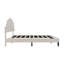 Adreon 135*190cm Double Upholstered Velvet Bed Frame, with Adjustable Chic Petal Headboard-1825078329