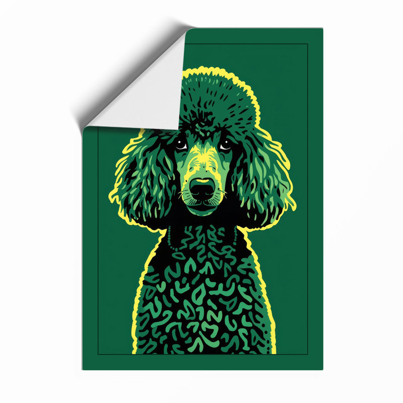 Poodle In Green Modern - Print, Unframed, A4 - 29.7 x 21.0 cm