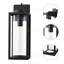 Matte Black Outdoor Wall Lantern with Cylinder Clear Glass Shade