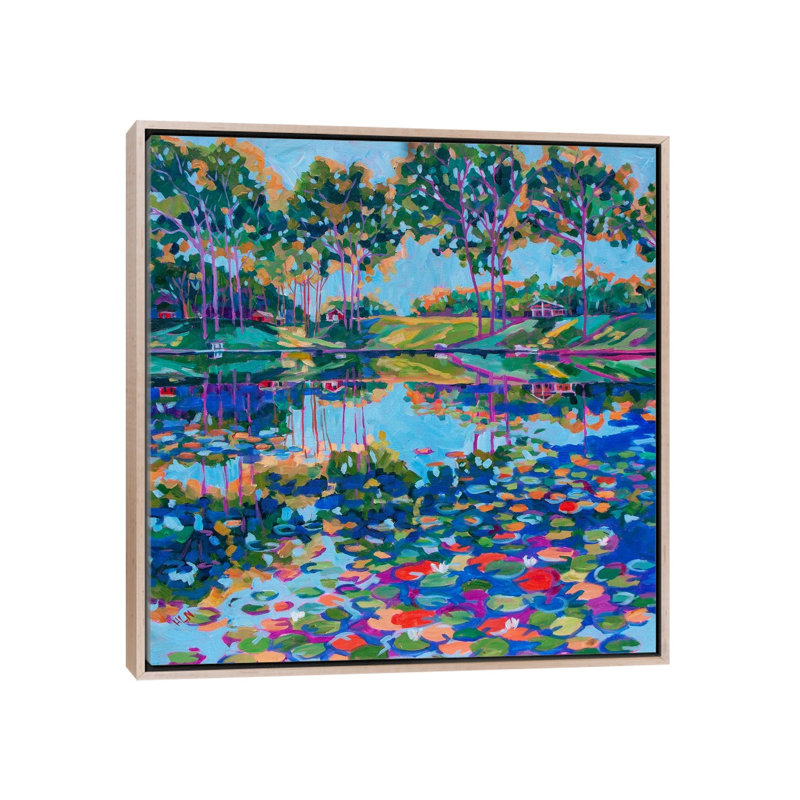 Lily Pads On The Lake, 93.98 cm H x 93.98 cm W x 4.445 cm D, Natural Wood
