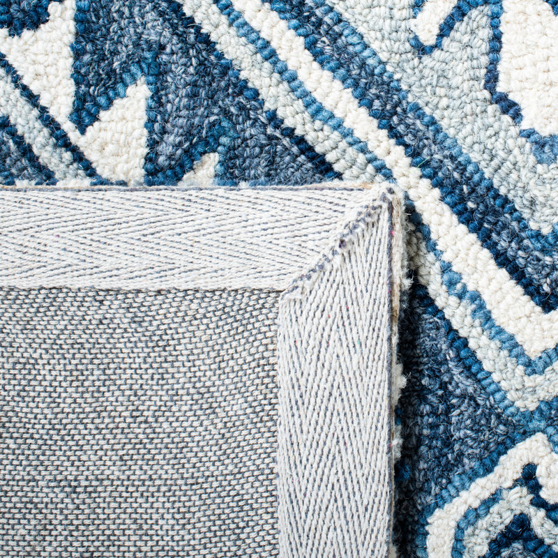 Negrete Metro Hand Tufted Wool And Cotton With Latex Geometric Rug, Rectangle 3' x 5'