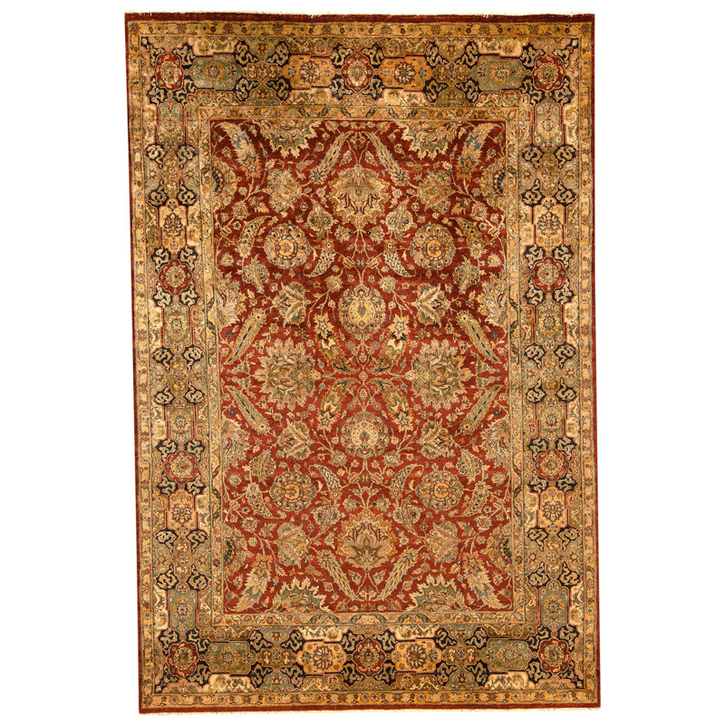 High-Quality Hand-Knotted Red And Black Area Rug