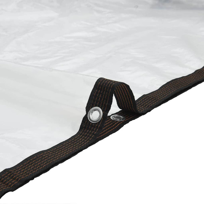 Vidaxl Clear Tarpaulin With Eyelets 9.8X26.2' Polyethylene, Brown