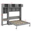 Luxueux lit escamotable mural avec bureau, armoire supérieure et rangement-1279289040-1279289045