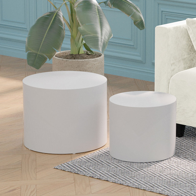 Avec table en bois de frêne, table d'appoint, table basse, table de bout, Blanc