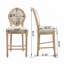 Ensemble de 2 chaises de salle à manger French Country, rembourrées avec dossier rond, tréfilées et sculptées, démontables pour une utilisation polyvalente, beige