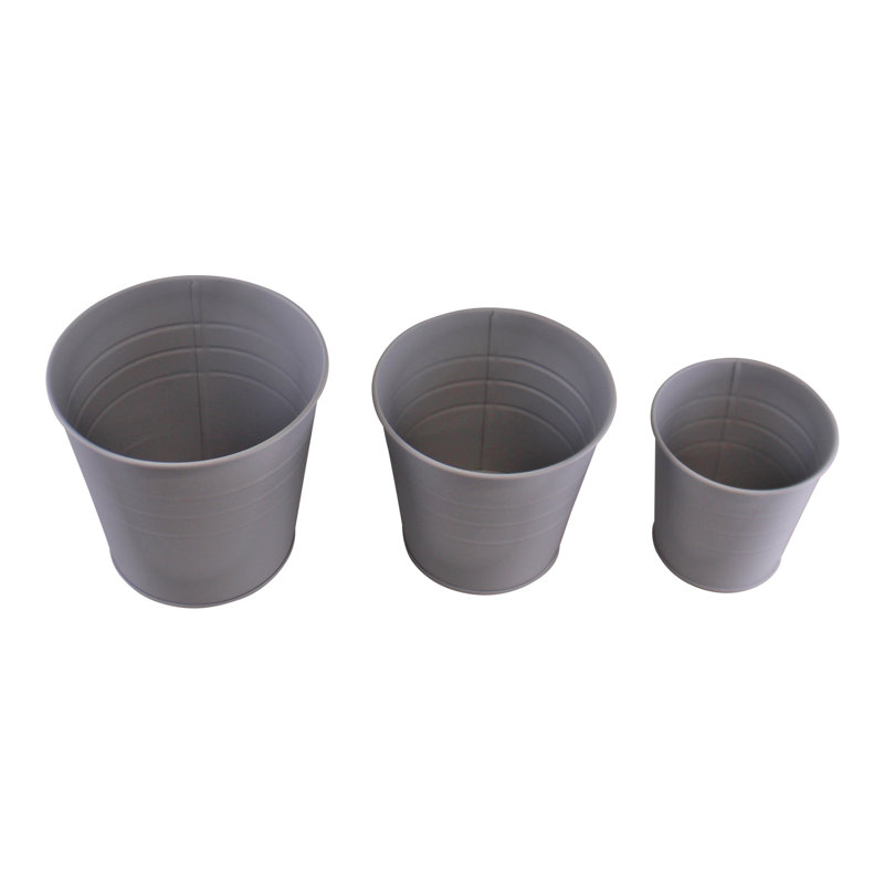 Shroyer Metal Pot Planter, Grey