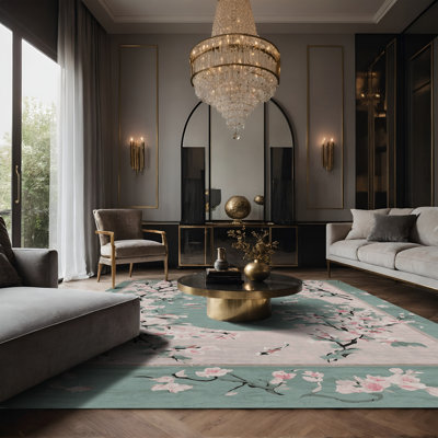 Tapis vert soyeux et moelleux