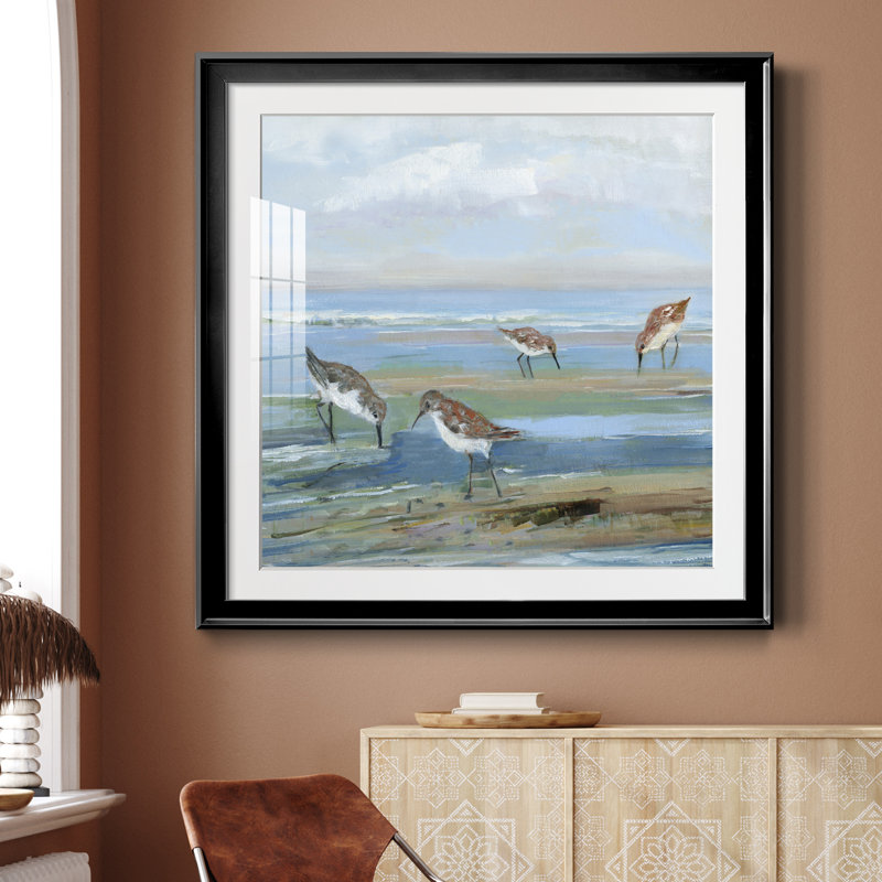 Seabird Beach III - peinture encadrée, Toile avec cadre noir, H 30,5 po x l 30,5 po x P 1,5 po