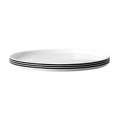 Grande assiette en céramique de la collection Memphis de Villeroy & Boch, fabriquée en Allemagne, 9,25 po de diamètre, allant au lave-vaisselle et au micro-ondes, grande assiette en céramique, design avec accents rose et orange