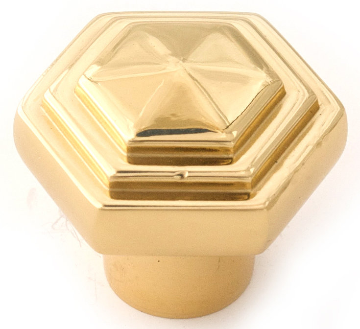 Geometric Knob, Polished Brass