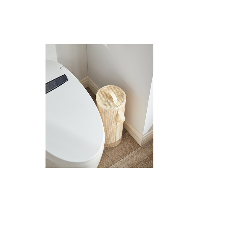 Panier de rangement de salle de bain 10L pour 4 rouleaux de papier hygiénique - Support durable au fini naturel clair