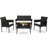4-Piece Rattan Wicker Patio Furniture Set - Outdoor Conversation Sofa Set with Coffee Table & 2 Chairs-1652793530