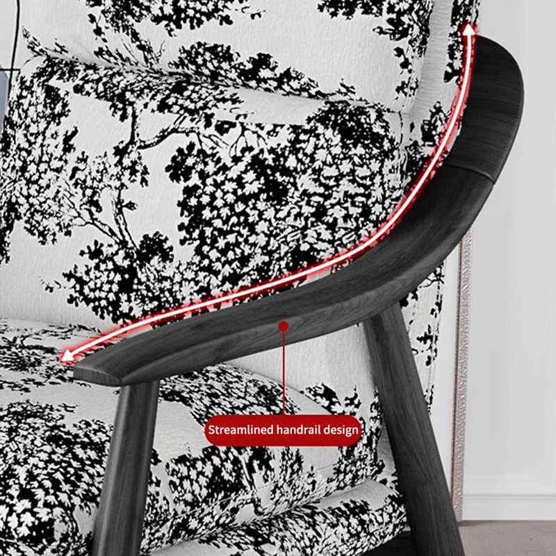 Fauteuil décontracté léger en coton et lin de style luxueux