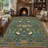  Washable Rugs for Living Room, Non Slip Floral Area Rugs, Low Pile Stain Resistant Botanical Bird Soft Carpet, Foldable Indoor Floor Mats for Bedroom, Nursery, Dining Room-144778610-146850915