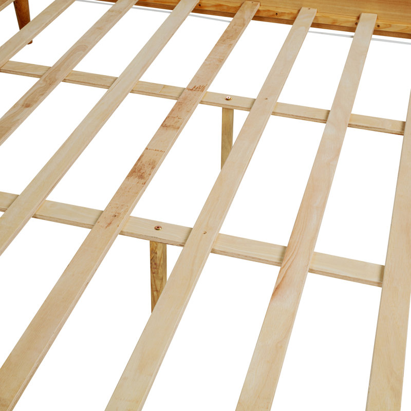Lit en bois avec tête de lit tapissier, lit plateforme pour chambre à coucher, Très grand