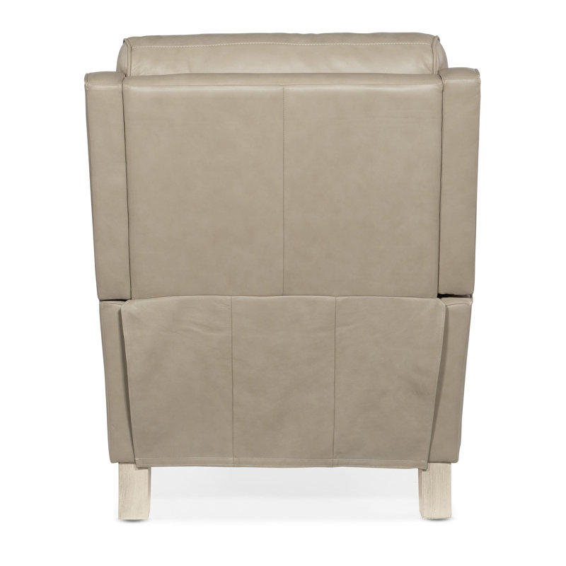 Dontay Power Recliner with Power Headrest, Beige Genuine Leather