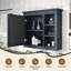 Élégante armoire murale de salle de bain avec miroir et 3 tablettes ouvertes - Armoire à pharmacie murale pour un rangement efficace dans la salle de bain-356203496