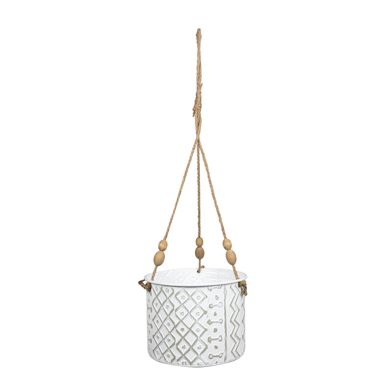 Pot à fleurs suspendu en métal multi-motifs
