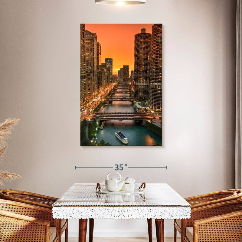 Hannes Chicago River, 48" H x 32" W