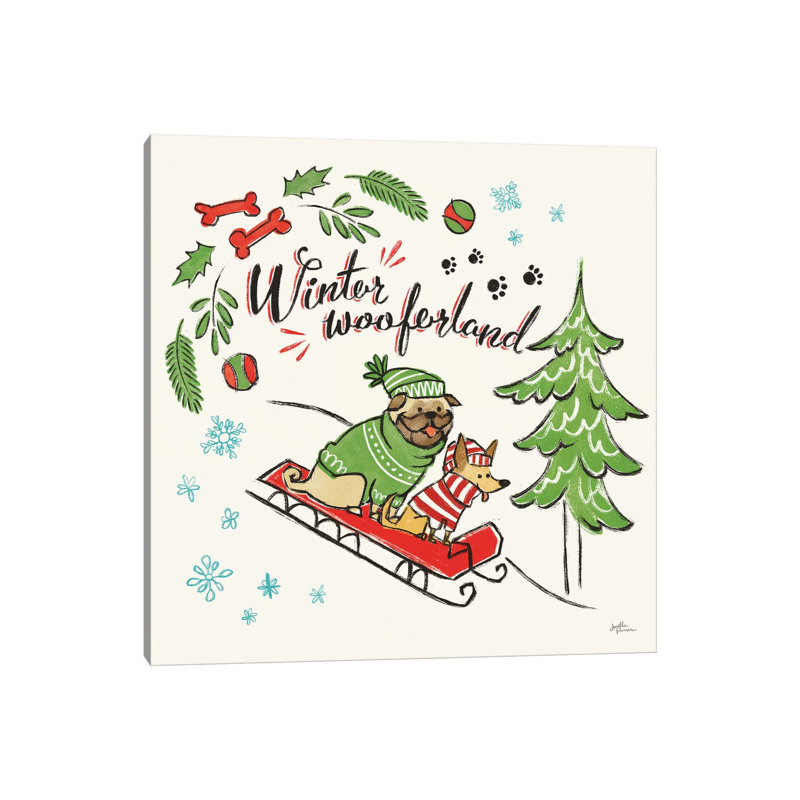 Winter Wooferland V by Janelle Penner - Wrapped Canvas Print, 66.04 cm H x 66.04 cm W x 1.91 cm D