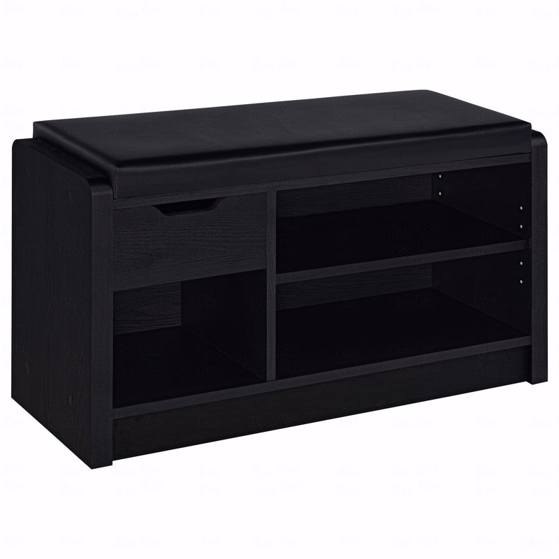 Astor Black 1-Drawer Storage Bench