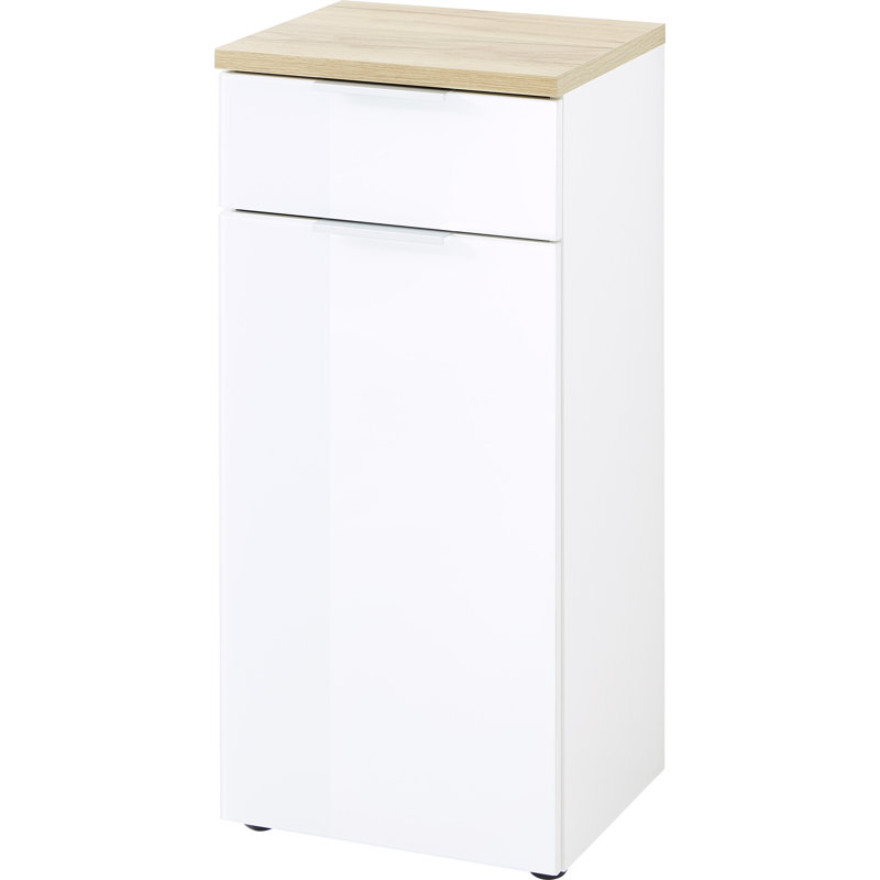 Esquivel Bathroom Cabinet, White and light brown