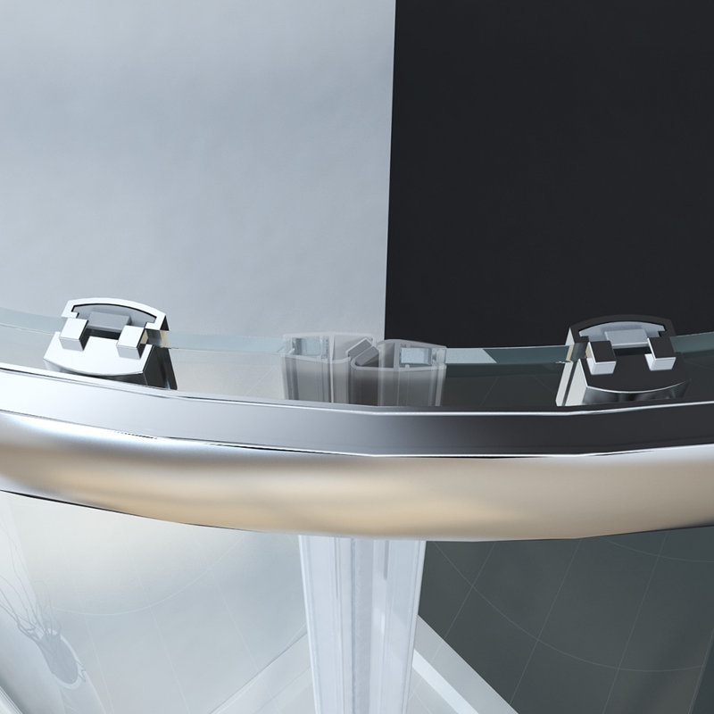 Delphina Glass Offset Quadrant Shower Enclosure with Tray, Left, 1850mm H x 900mm W x 800mm D