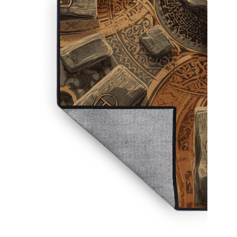 Tapis brun traditionnel lavable à la machine à motif rétro Botkins, 2x5