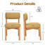 Chaise de salle à manger moderne en bois mélangé jaune lin (ensemble de 2)-2071437370