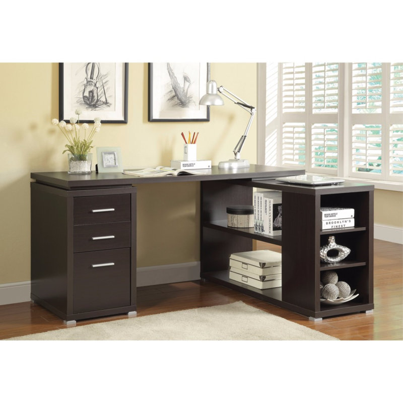 Bureau de direction en L réversible Ralphs, Brun