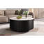 Table basse ronde moderne mobile avec roulettes (table incluse seulement)