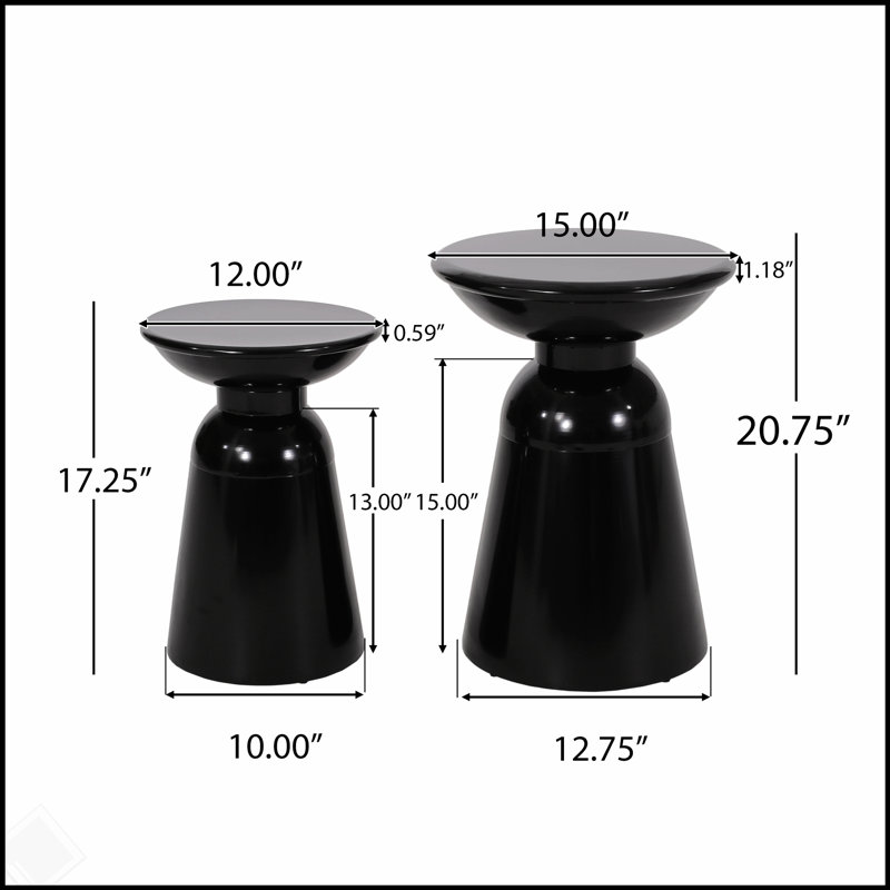 Ensemble de 2 tables d'appoint Serenita, Noir