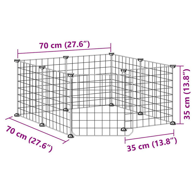 Cunningham Weather Resistant Rabbit Playpen, 35 x 70 x 70 cm